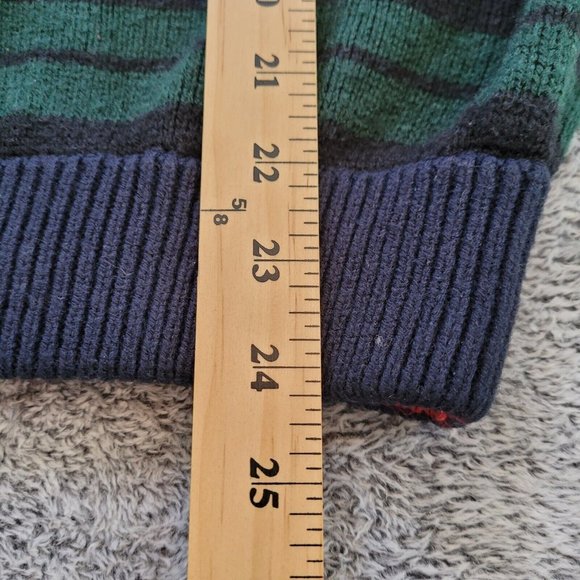 Vtg Gitano Mens Sweater Small Green Blue Stripe Y2K Hip Hop Freddy Krueger 16191 - Picture 6 of 9